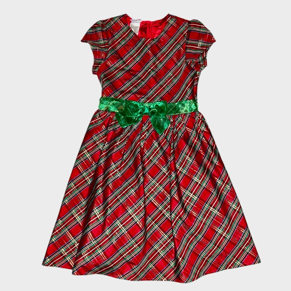 NWT Blueberri Boulevard Red Tartan Plaid Taffeta Dress Size 12 Holiday Classic